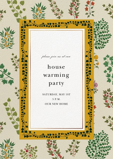 Pressed Greenery - Housewarming Invitation by Oscar de la Renta
