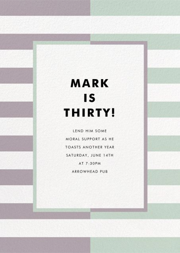Colorblocked Stripes - Birthday Invitation by kate spade new york