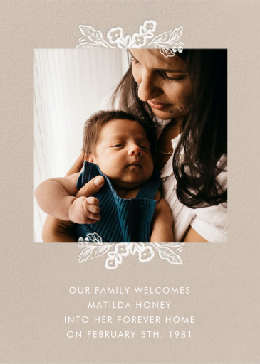 Fable Welcome - Adoption Announcement by Rifle Paper Co. - Back