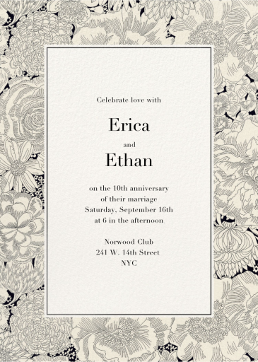 Heritage Blooms - Anniversary Invitation by Liberty