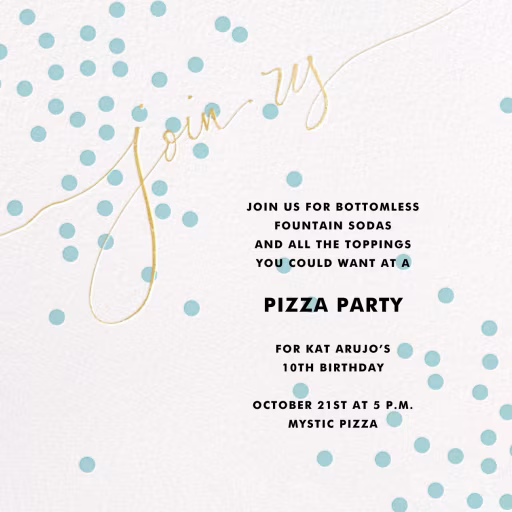 Join Us (Dots) - Birthday Invitation by Linda and Harriett