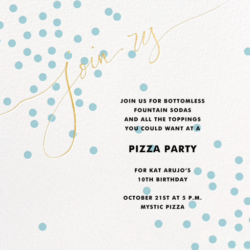 Join Us (Dots) - Birthday Invitation by Linda and Harriett