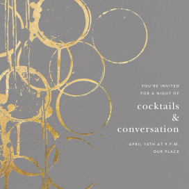 Gold Stains Abstract Circles Invitation