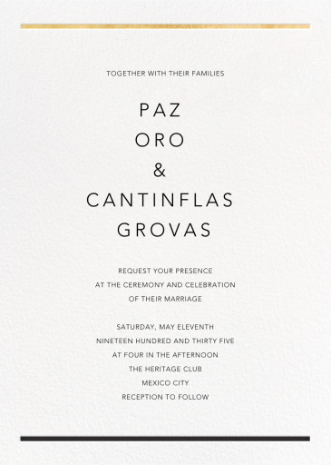 Minimal Foil Border - Wedding Invitation by Paperless Post