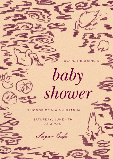 Swan Dip - Baby Shower Invitation by Sam Crosby