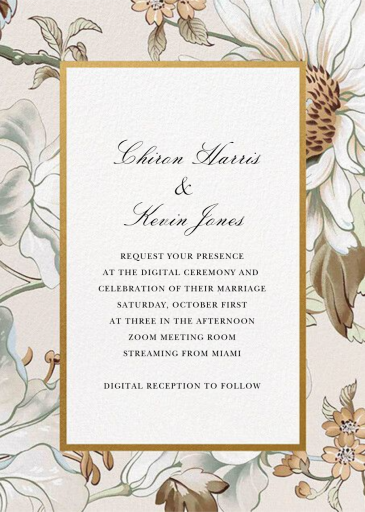 Painted Flowers - Wedding Invitation by Oscar de la Renta