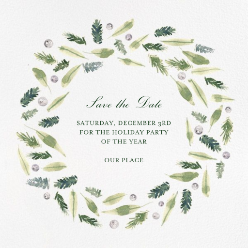 Beacon Hill Wreath - Holiday Save the Date by Paperless Post