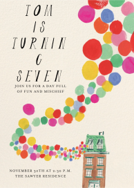 Up Up and Away - Birthday Invitation by Mr. Boddington's Studio