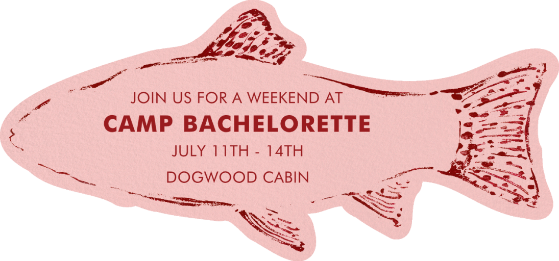 Rainbow Trout - Bachelorette Party Invitation by Iris + Marie - Back