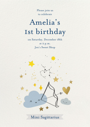 Star Sign - Birthday Invitation by Little Cube