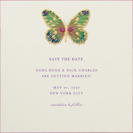 Hand Painted Butterfly - Save the Date by Bernard Maisner