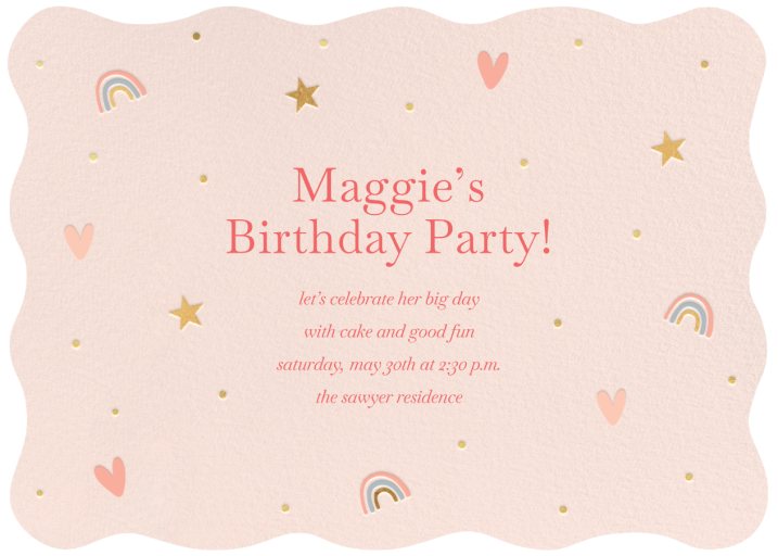 Golden Rainbows - Birthday Invitation by Sugar Paper
