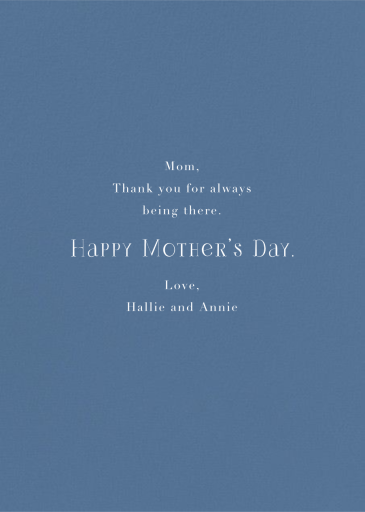 Flower Basket (Yelena Bryksenkova) - Mother's Day Card by Red Cap Cards - Back