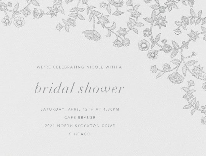 Stitched Floral I - Save the Date by Oscar de la Renta
