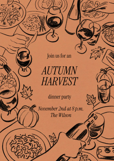 Autumn Harvest Dinner Invitation