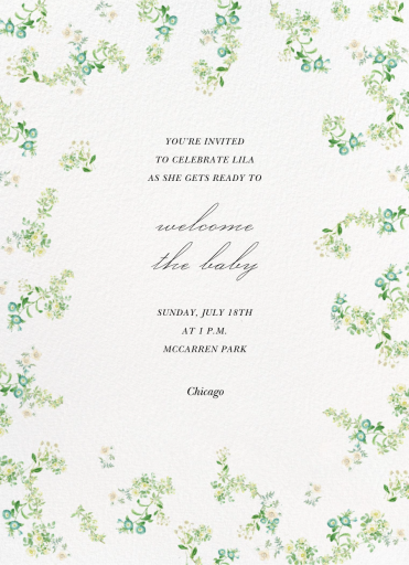 Antique Florals - Baby Shower Invitation by  Monique Lhuillier