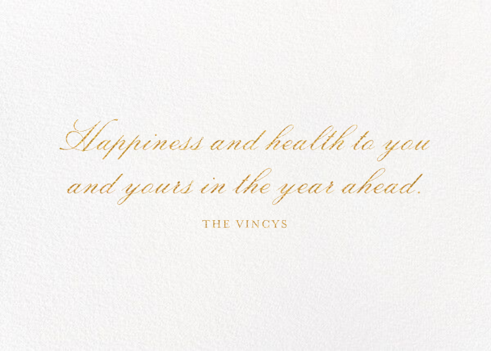 Healthy Year - New Year's Card by Bernard Maisner - Back