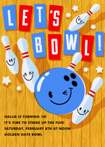 Bowling Face - Sports Invitation by Hello!Lucky
