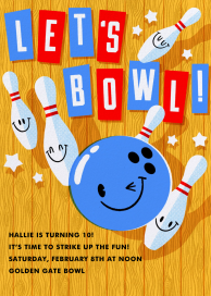 Bowling Face - Sports Invitation by Hello!Lucky