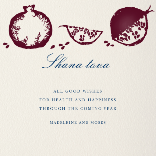 New Year Pomegranate - Rosh Hashanah Card by Paperless Post