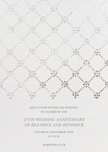 Pearl Embroidery (Tall) - Celebration Invitation by Oscar de la Renta