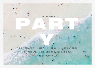Ocean Wave - Bachelorette Party Invitation by Gray Malin