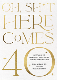 Here Comes 40 - Birthday Invitation by Paperless Post