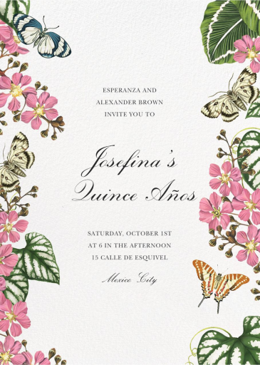 Caladium - Quinceañera Invitation by Oscar de la Renta