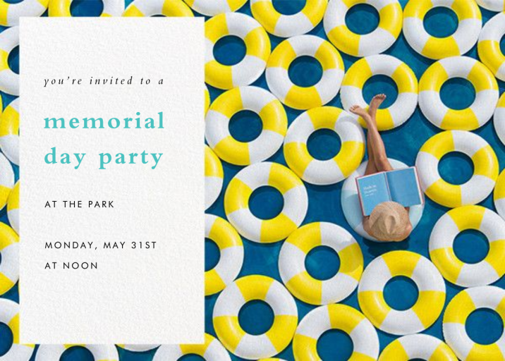 Yellow Inner Tubes - Bachelor Party Invitation by Gray Malin