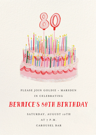 All the Candles - 80th Birthday Invitation by Mr. Boddington's Studio