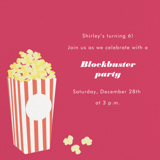 Bucket of Popcorn - Birthday Invitation by Paperless Post