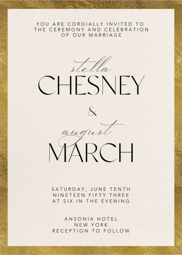 Gilded Monogram - Wedding Invitation by Paperless Post - Back