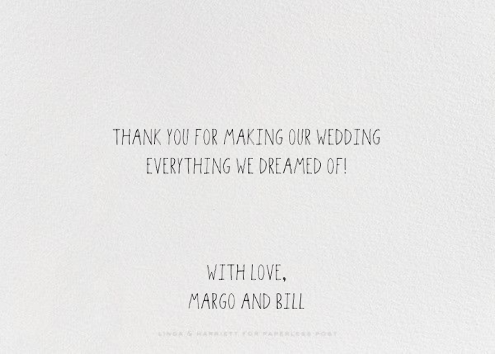 Double Hand Drawn Bordered - Thank You Card by Linda and Harriett - Back