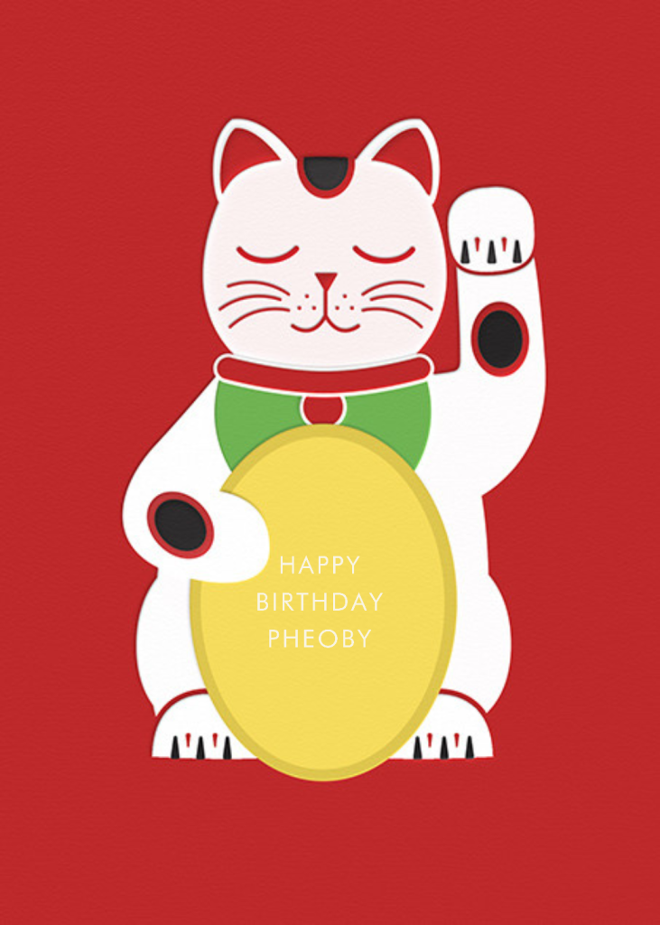 Lucky Cat - Thank You Card - Paperless Post