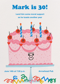 Friendly Cake - Birthday Invitation by Tess Smith-Roberts