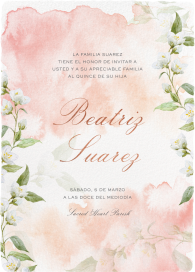Watercolor Florals - Quinceañera Invitation by Sketch Design Studio