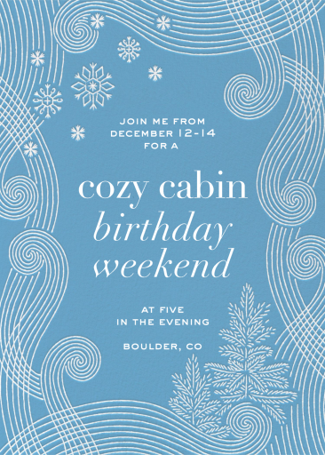 Winter Swirl Cabin Invitation