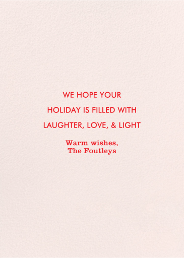 Red Flourish Holiday Card - Back