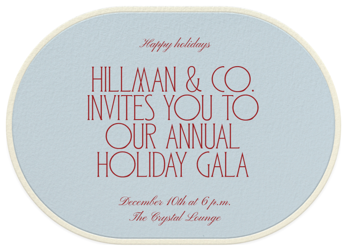 Minimalist Blue Holiday Invitation
