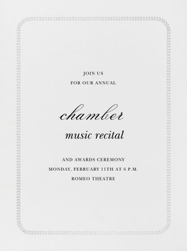 Leaf Inner Bevel Border - Recital Invitation by Paperless Post