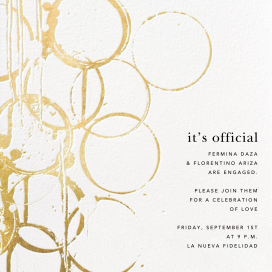 Metallic Circles Watermark - Engagement Party Invitation by Kelly Wearstler