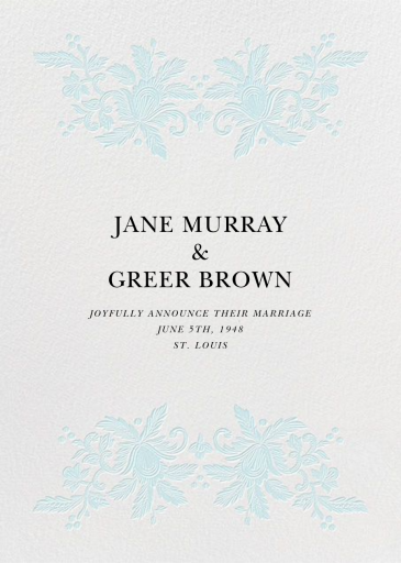 Leaf Lace I Save The Date - Wedding Announcement by Oscar de la Renta