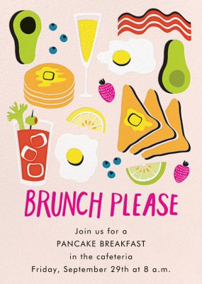 American Brunch - Paper Source - Pancake Breakfast Invitations