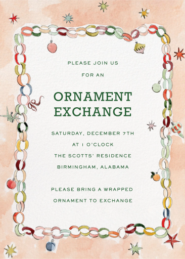 Paper Chain Garland (Riley Sheehey) - Invitation by Dogwood Hill