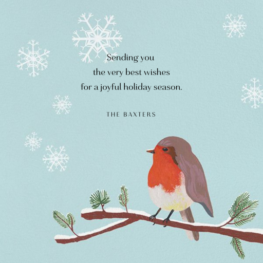 Robin Red Breast - Holiday Card by Paperless Post