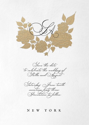 Embossed Roses - Save the Date by Emilia Wickstead