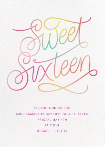 Neon Sixteen - Birthday Invitation by Paperless Post
