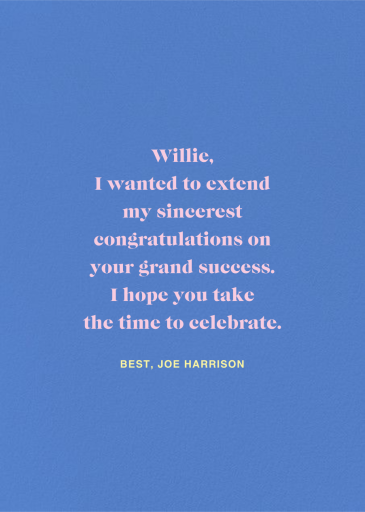 Up and Onwards (Nolan Pelletier) - Congratulations Card by Red Cap Cards - Back