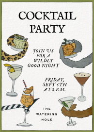 Wild Animal Cocktail Invitation