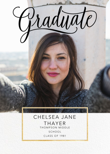 Calligraphed Grad - Graduation Announcement by Paperless Post